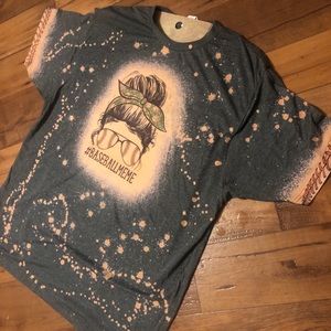 Baseball mama bleached tee